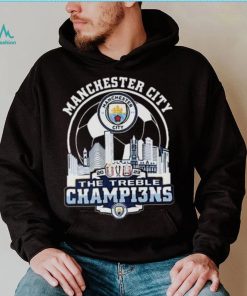 Manchester City Skyline 2023 The Treble Champions Shirt