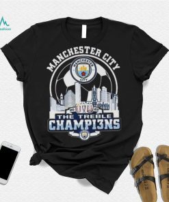 Manchester City Skyline 2023 The Treble Champions Shirt