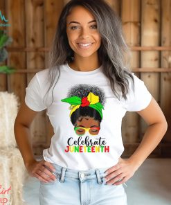 Messy Bun Juneteenth Celebrate 1865 June 19th T Shirt