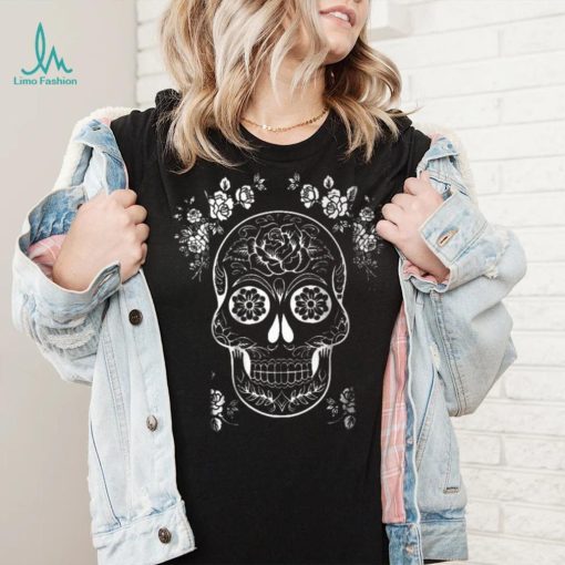 Mexican Sugar Skull Tattoo Hawaiian Shirt, Black And White Day Of The Dead Skull, Unique Gift