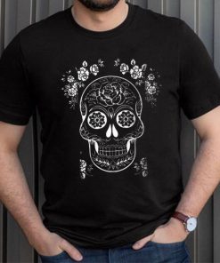 Mexican Sugar Skull Tattoo Hawaiian Shirt, Black And White Day Of The Dead Skull, Unique Gift