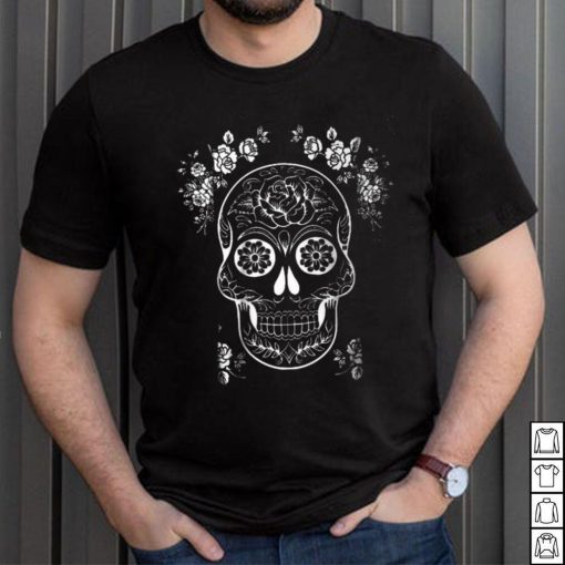 Mexican Sugar Skull Tattoo Hawaiian Shirt, Black And White Day Of The Dead Skull, Unique Gift