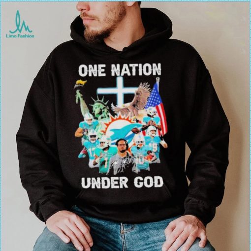 Miami Dolphins Team Football One Nation Under God Signatures shirt