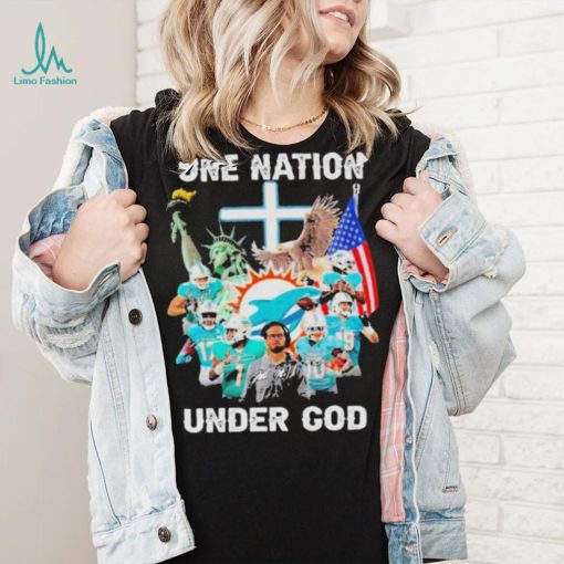 Miami Dolphins Team Football One Nation Under God Signatures shirt