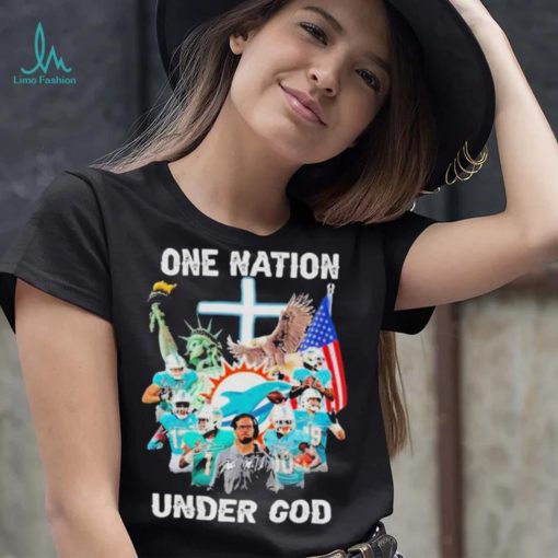 Miami Dolphins Team Football One Nation Under God Signatures shirt