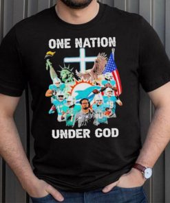 Miami Dolphins Team Football One Nation Under God Signatures shirt