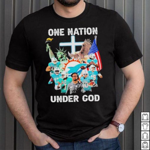 Miami Dolphins Team Football One Nation Under God Signatures shirt