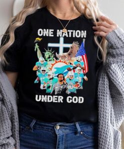 Miami Dolphins Team Football One Nation Under God Signatures shirt