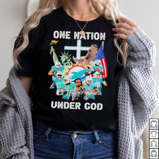 Miami Dolphins Team Football One Nation Under God Signatures shirt