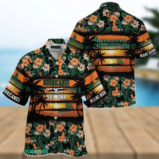 Miami Hurricanes Floral Pattern For Sports Enthusiast This Year Beach Summer 3D Hawaiian Shirt
