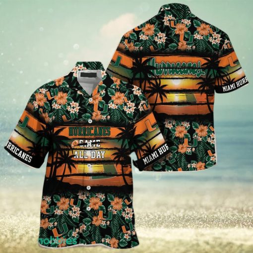 Miami Hurricanes Floral Pattern For Sports Enthusiast This Year Beach Summer 3D Hawaiian Shirt