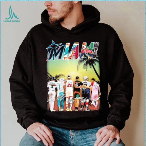 Miami Matthew Tkachuk Jimmy Butler Tua Tagovailoa Luis Arráez and Lionel Messi signatures shirt
