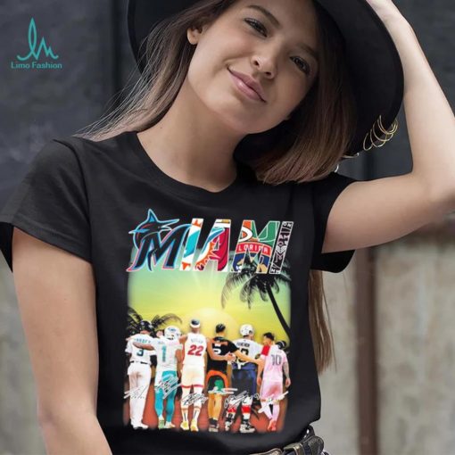Miami Matthew Tkachuk Jimmy Butler Tua Tagovailoa Luis Arráez and Lionel Messi signatures shirt