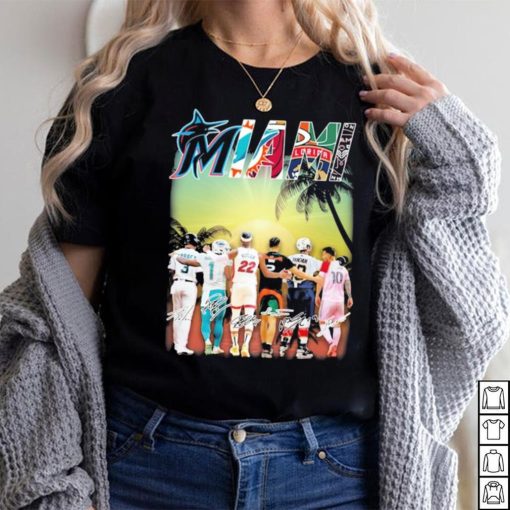 Miami Matthew Tkachuk Jimmy Butler Tua Tagovailoa Luis Arráez and Lionel Messi signatures shirt