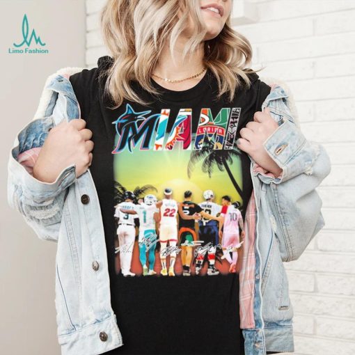 Miami Matthew Tkachuk Jimmy Butler Tua Tagovailoa Luis Arráez and Lionel Messi signatures shirt