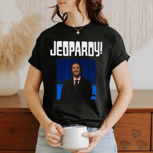 Michael Vallely Wearing Jeopardy Michael Vallely Shirt