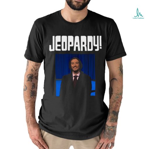 Michael Vallely Wearing Jeopardy Michael Vallely Shirt