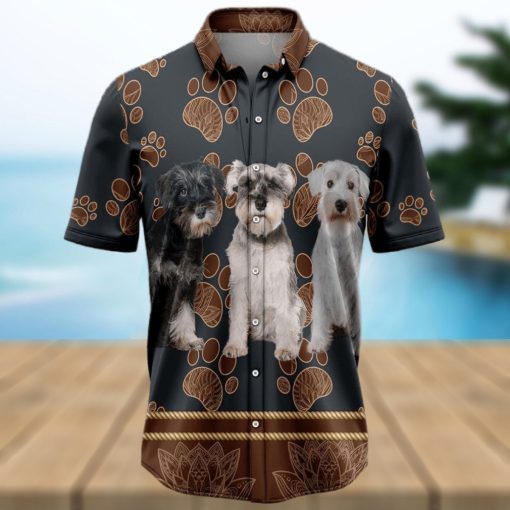 Miniature Schnauzer Flower Paw Tropical Hawaiian Shirt For Men And Women