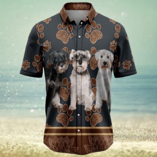 Miniature Schnauzer Flower Paw Tropical Hawaiian Shirt For Men And Women