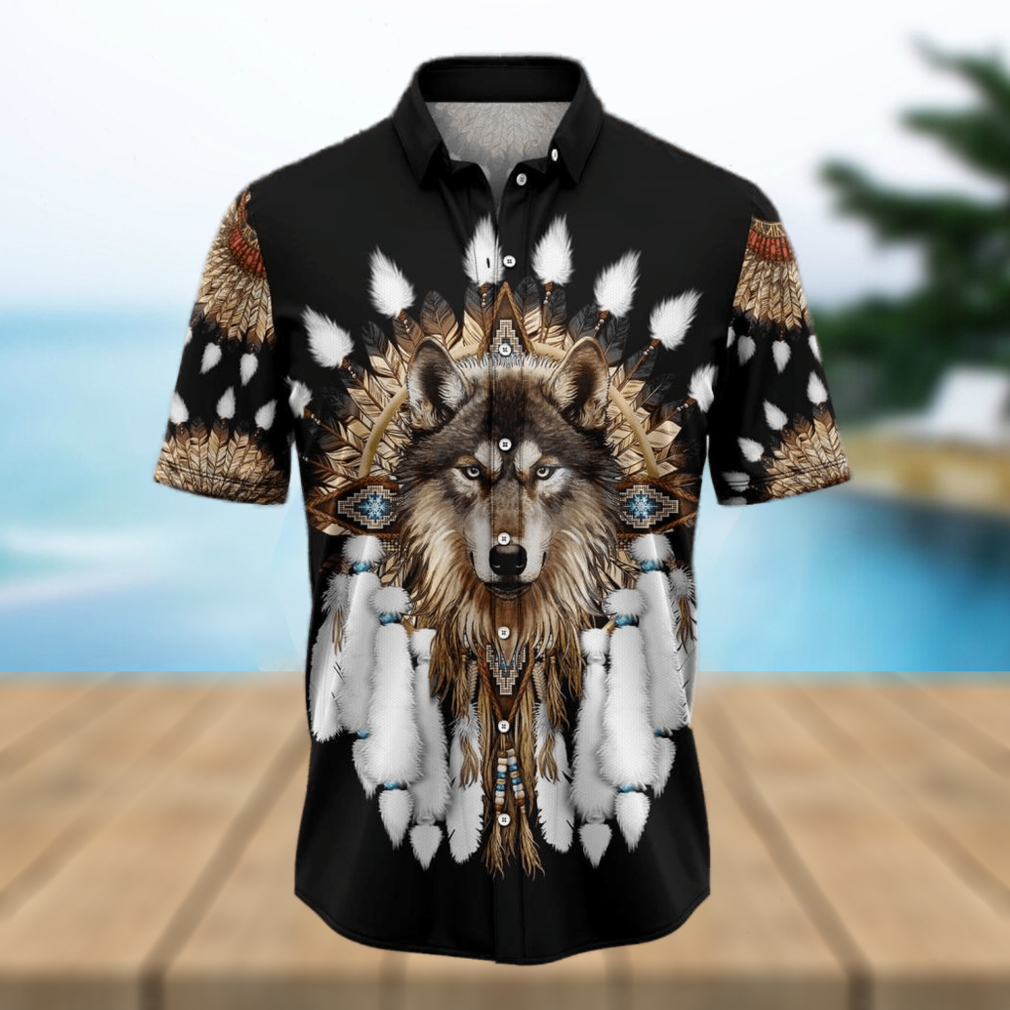 Native Wolf Tropical Hawaiian Shirt For Men And Women Native Wolf Tropical Hawaiian Shirt For Men And Women