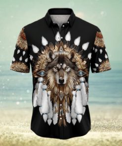 Native Wolf Tropical Hawaiian Shirt For Men And Women