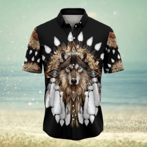 Native Wolf Tropical Hawaiian Shirt For Men And Women