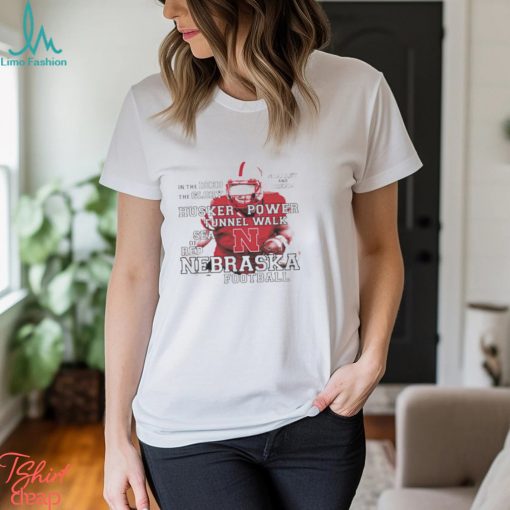 Nebraska football in the deed the glory scarlet and cream shirt