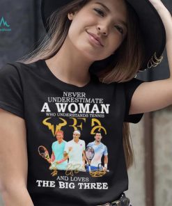 Never Underestimate A Woman Who Understand Tennis And Loves The Big Three Shirt