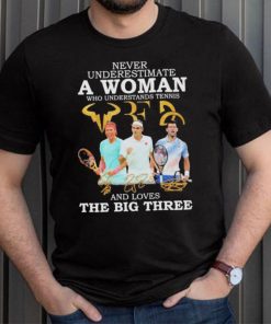 Never Underestimate A Woman Who Understand Tennis And Loves The Big Three Shirt