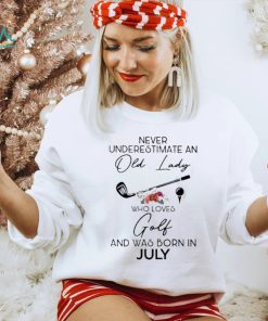 Never underestimate an old lady who loves golf born July flower shirt