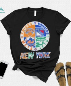 New York Giants New York Yankees New York Knicks New York Rangers City  Signature Shirt