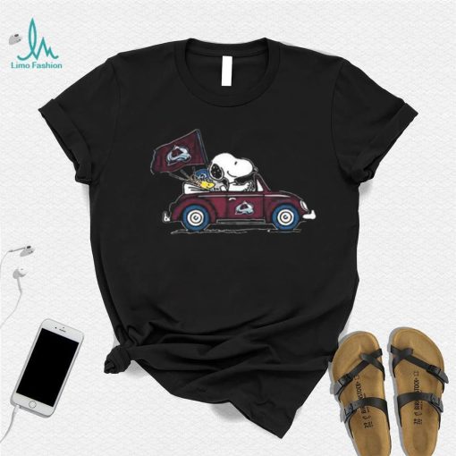 Nhl Colorado Avalanche Snoopy Drives Colorado Avalanche Beetle Car Fan