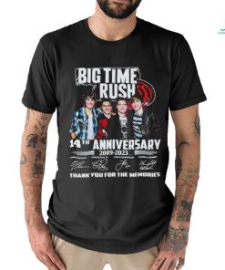 Nice big time rush 14th anniversary 2009 2023 thank you for the memories signature shirt