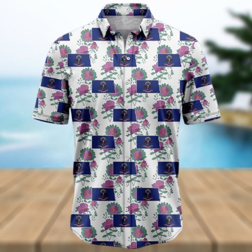 North Dakota Wild Prairie Rose Tropical Hawaiian Shirt For Men And Women
