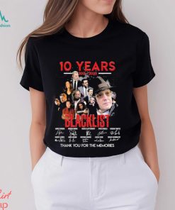 Official 10 Years 2013 2023 Blacklist Thank You For The Memories signatures shirt