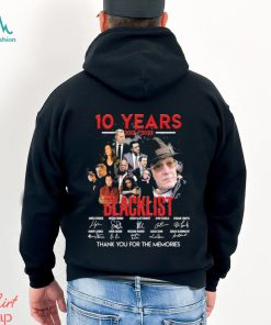 Official 10 Years 2013 2023 Blacklist Thank You For The Memories signatures shirt