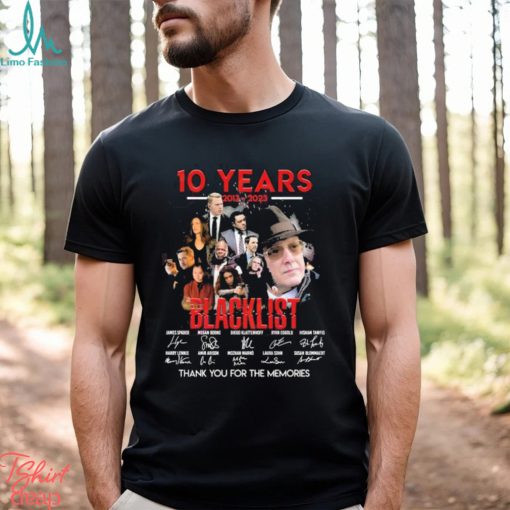 Official 10 Years 2013 2023 Blacklist Thank You For The Memories signatures shirt