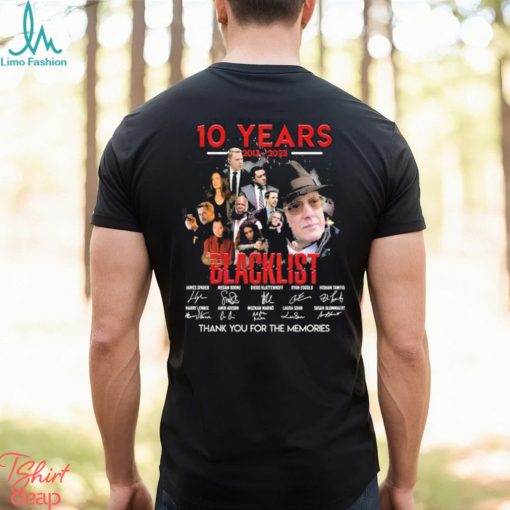 Official 10 Years 2013 2023 Blacklist Thank You For The Memories signatures shirt