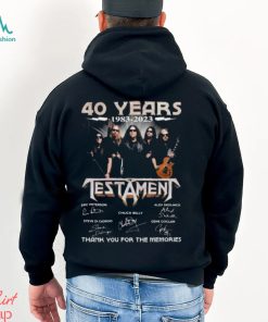 Official 40 Years 1983 – 2023 Testament Thank You For The Memories Signatures Shirt