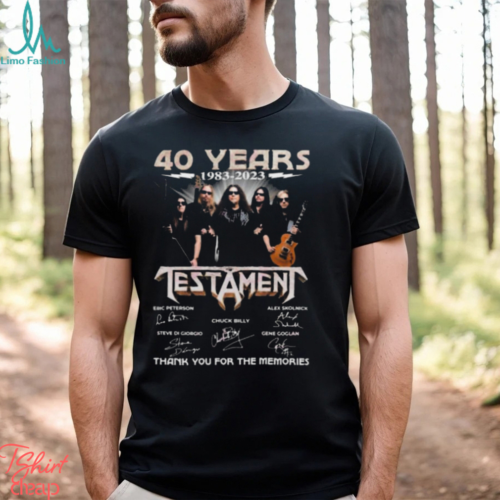 Official 40 Years 1983 – 2023 Testament Thank You For The Memories Signatures Shirt Official 40 Years 1983 – 2023 Testament Thank You For The Memories Signatures Shirt