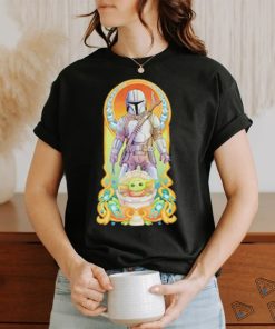 Official Baby Yoda And Star Wars Art Nouveau Mando Shirt