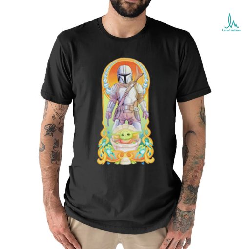 Official Baby Yoda And Star Wars Art Nouveau Mando Shirt