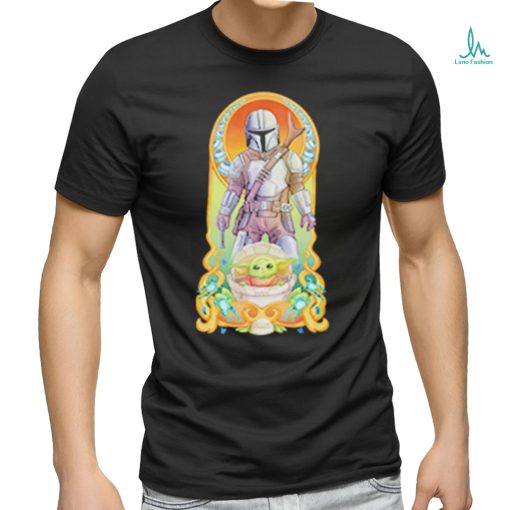 Official Baby Yoda And Star Wars Art Nouveau Mando Shirt