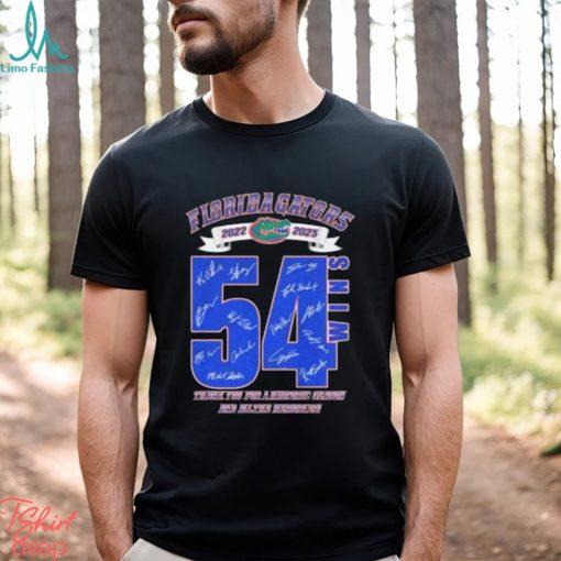 Official Florida Gators 54 Wins Thank You For A History Season And All The Memories Signatures Shirt