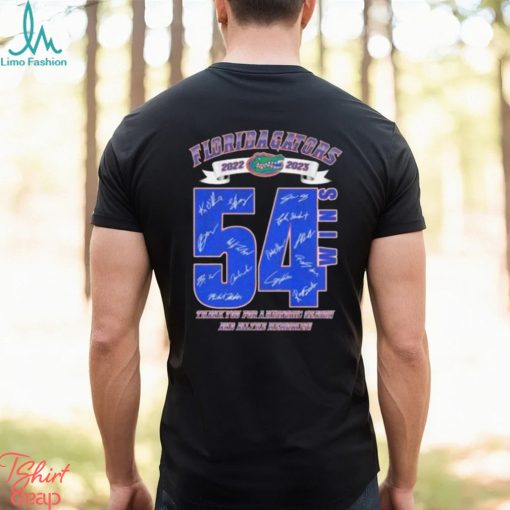 Official Florida Gators 54 Wins Thank You For A History Season And All The Memories Signatures Shirt