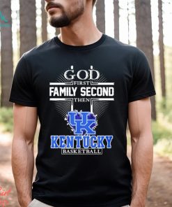 Official God first Family second then Kentucky Wildcats basketball heart 2023 shirt