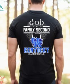 Official God first Family second then Kentucky Wildcats basketball heart 2023 shirt