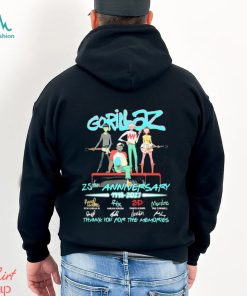 Official Gorillaz 25th Anniversary 1998 2023 Thank You For The Memories signature shirt