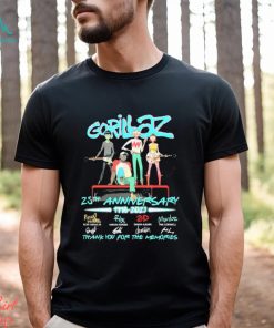 Official Gorillaz 25th Anniversary 1998 2023 Thank You For The Memories signature shirt