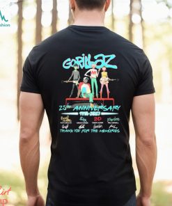 Official Gorillaz 25th Anniversary 1998 2023 Thank You For The Memories signature shirt